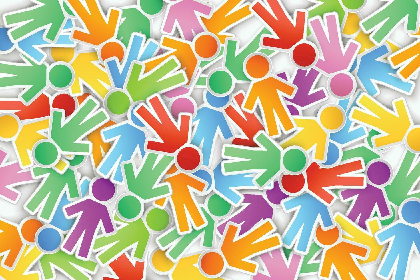paper peoples as backdrop vector