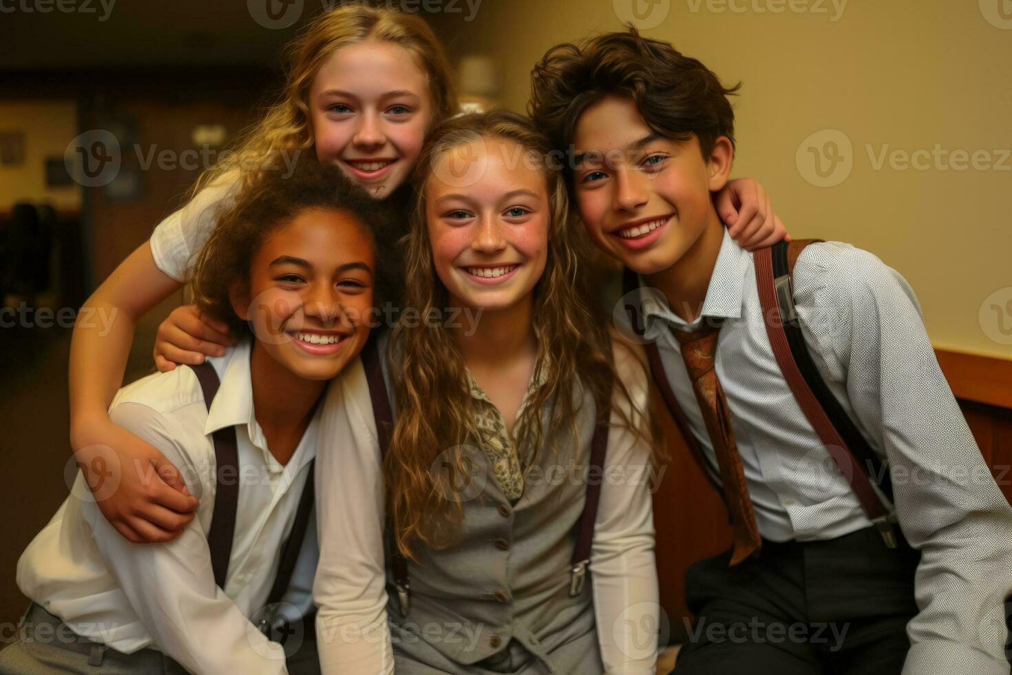 Kids embracing their roles as thespians with enthusiasm and unwavering dedication photo