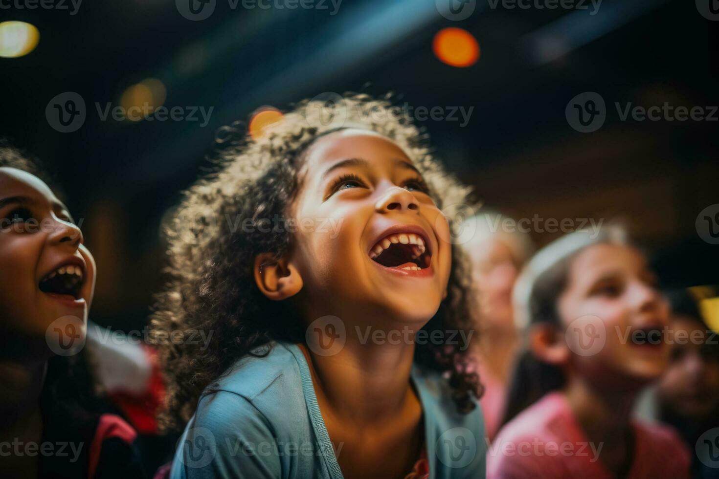 Children participating in a theater workshop gaining confidence and creative skills photo