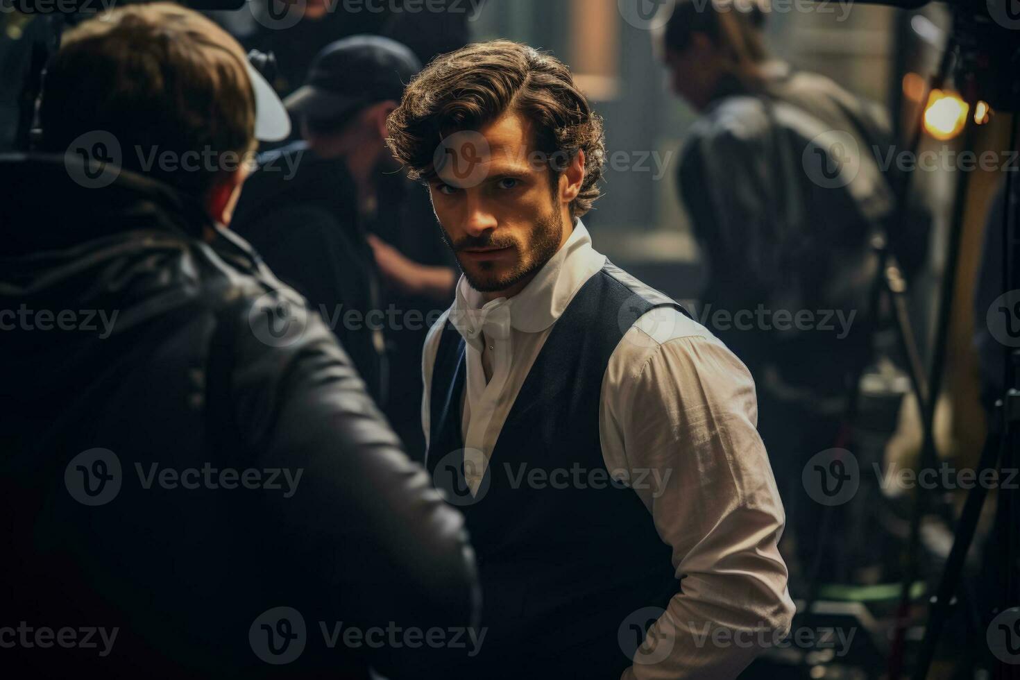 Actor is getting ready to come to the scene photo
