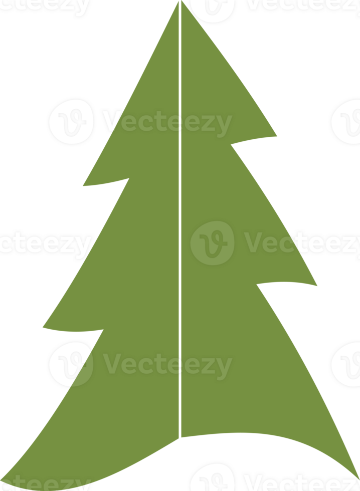 Green Christmas tree decoration and design. png