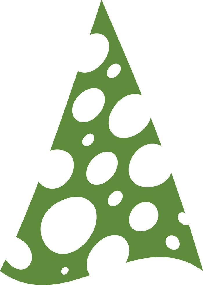 Green Christmas tree decoration and design. vector