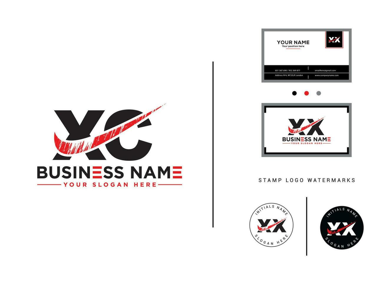 Handwriting Xc Logo Icon Business Card, Alphabet XC Brush Letter Logo For Shop vector