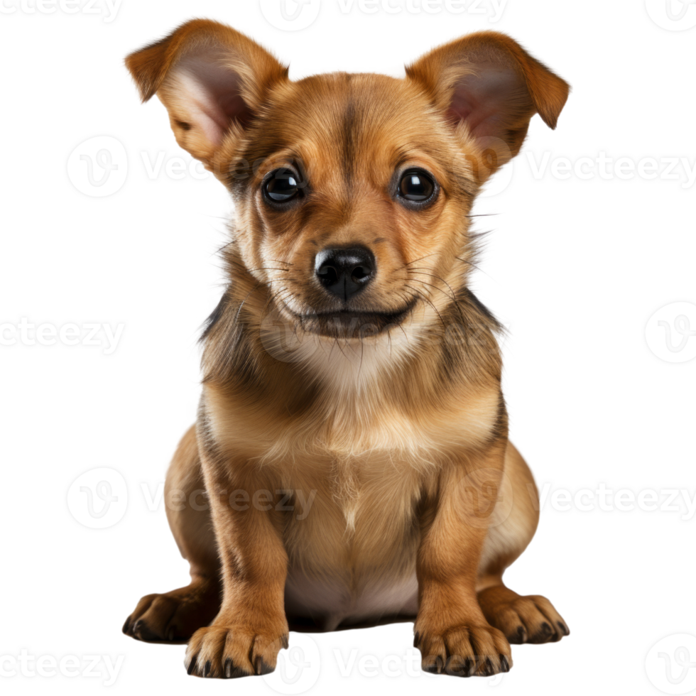 Cute  dog portrait isolated on transparent background, created with generative AI png