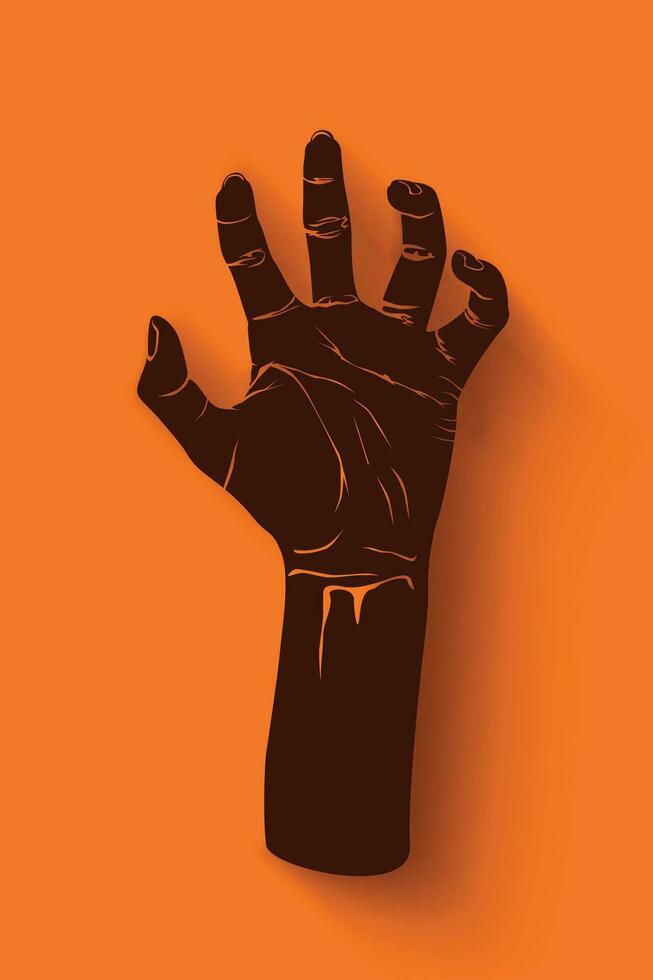 zombie hand silhouette vector