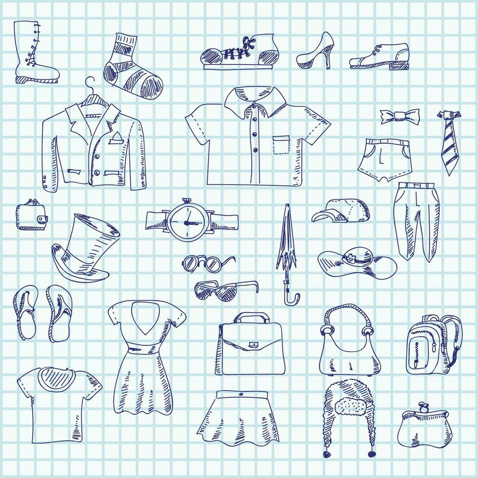 hand draw icons vector