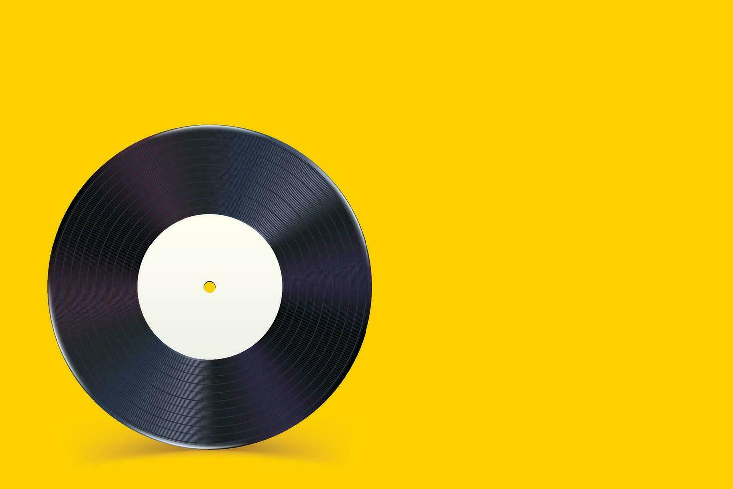 vinyl record on yellow 1 vector