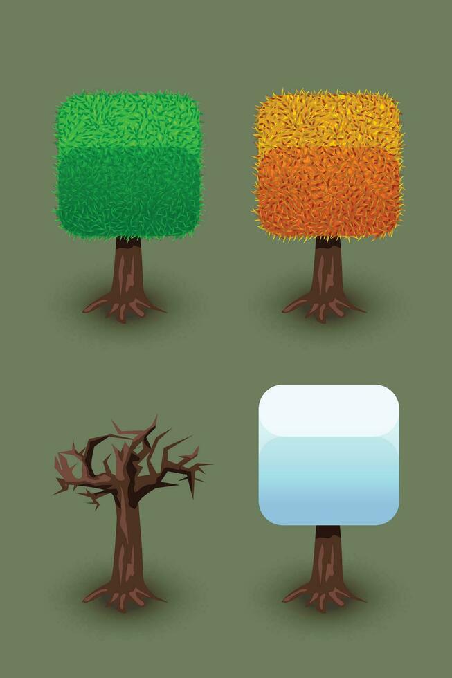 tree seasons 01 vector
