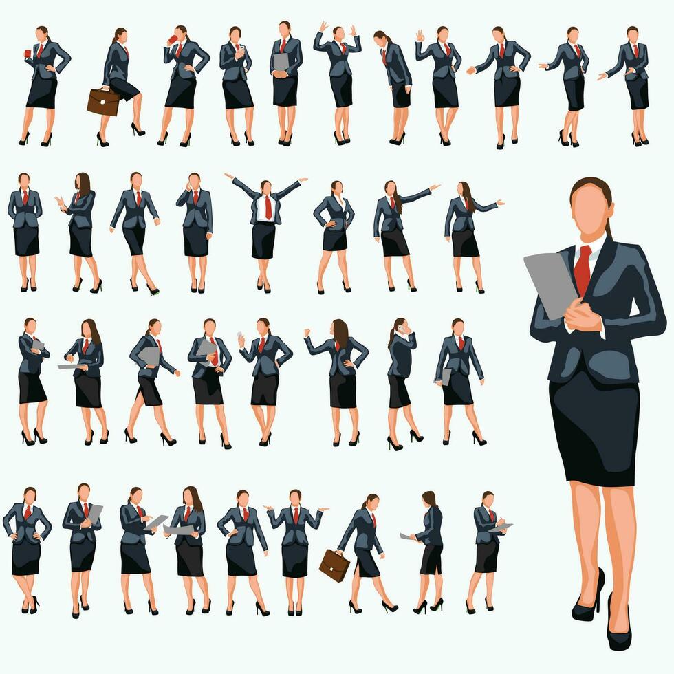 businesswoman set 4 vector