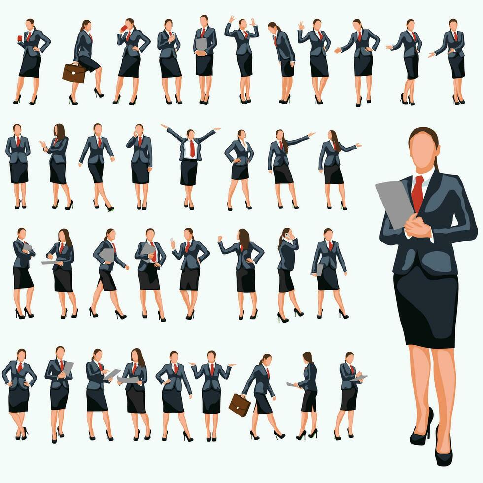 mujer de negocios conjunto 4 4 vector