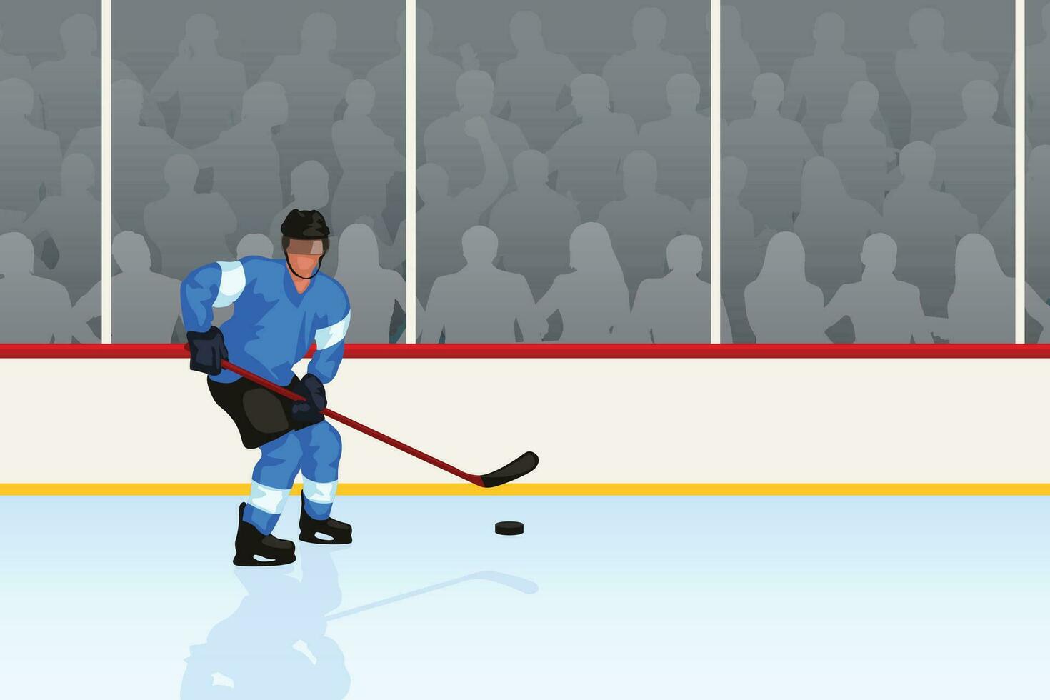 hockey player in rink vector