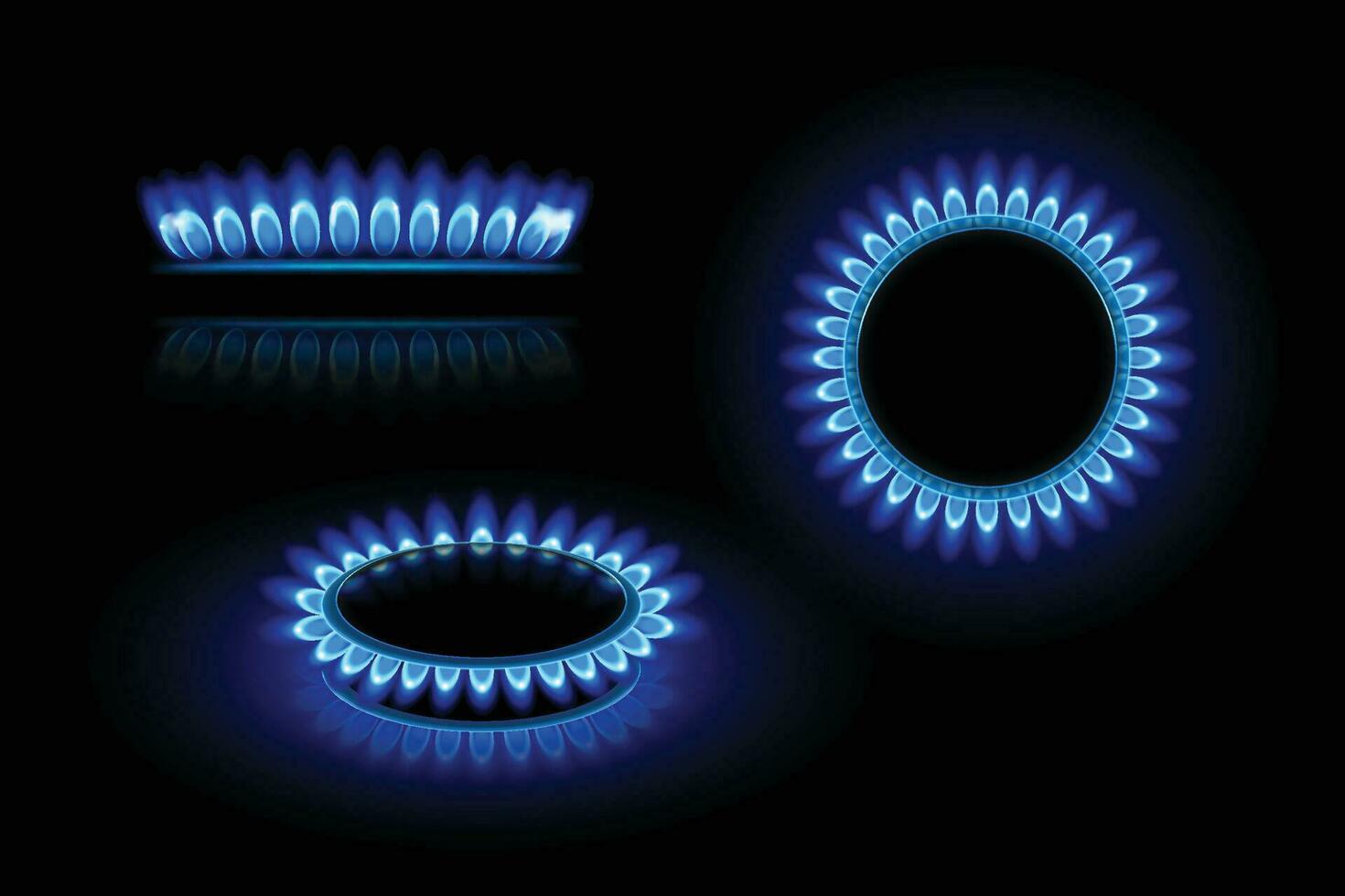 gas estufa fuego conjunto vector