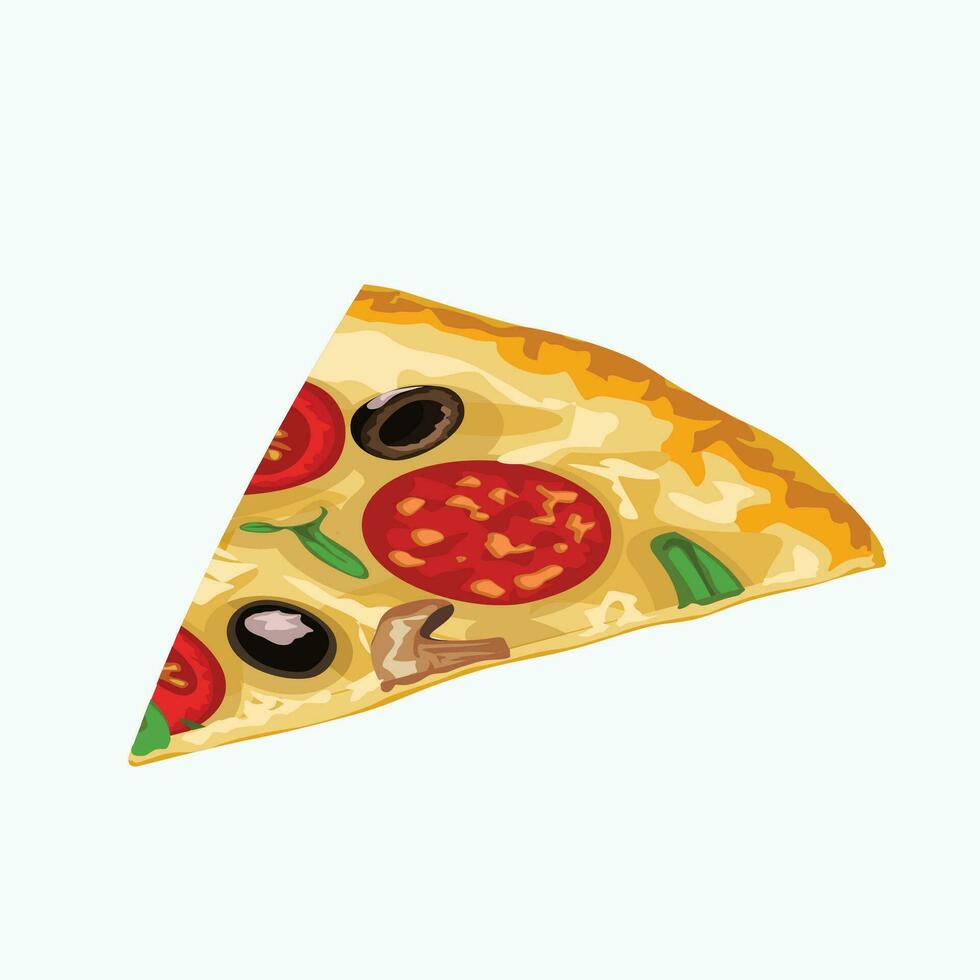 Pizza rebanada aislado vector