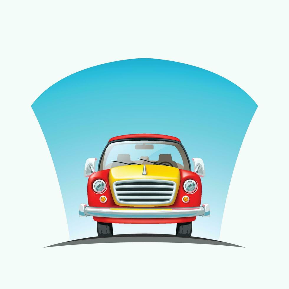 car front view on road vector