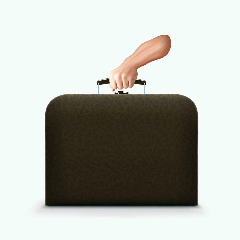 brief case with hand vector