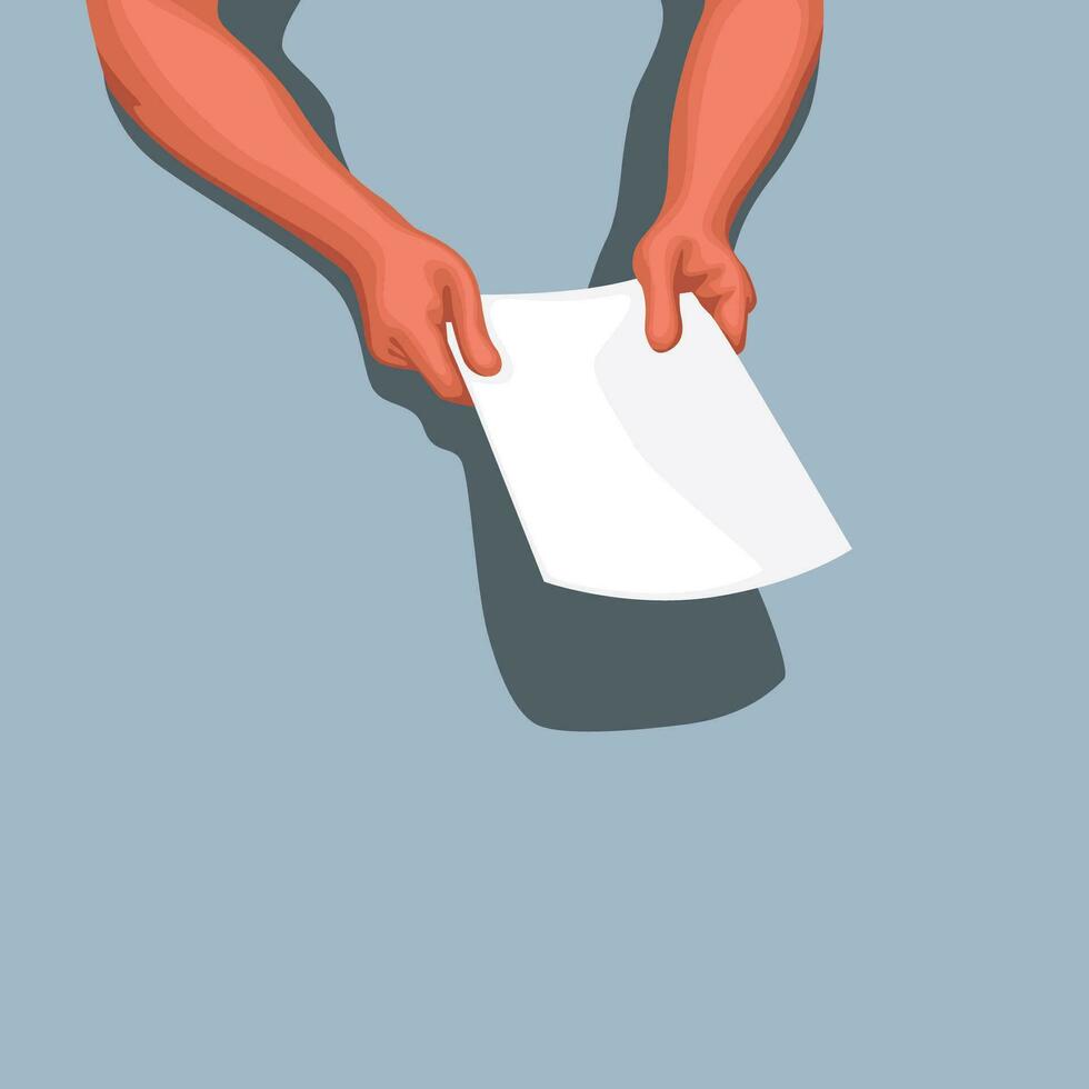 hands giving papers vector