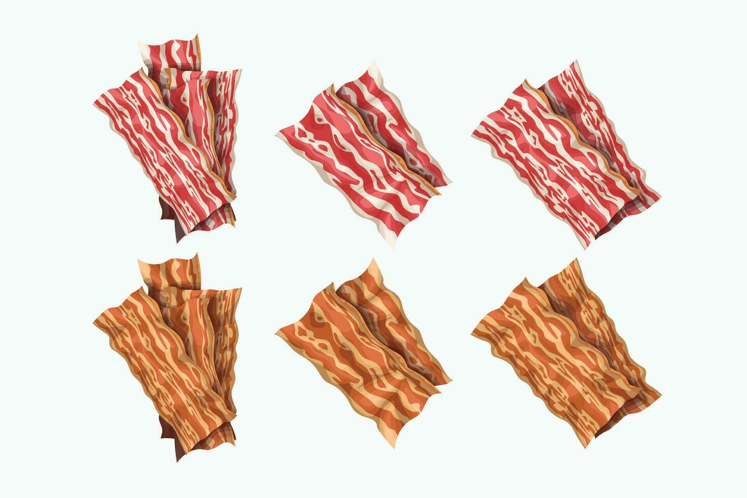 big bacon set vector