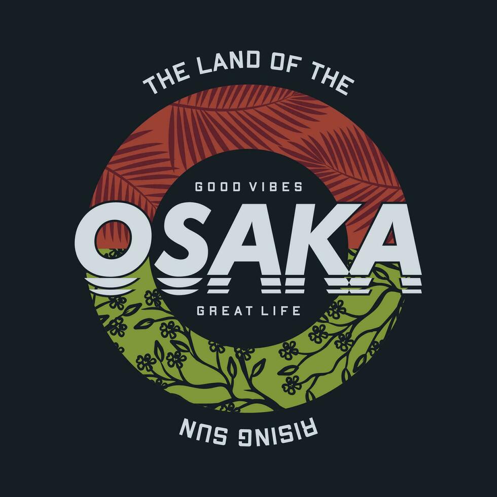 osaka japan, east asia, graphic design, typography vector, illustration, for print t shirt, cool modern style vector