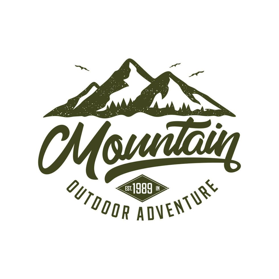 montaña Clásico logo ilustración vector