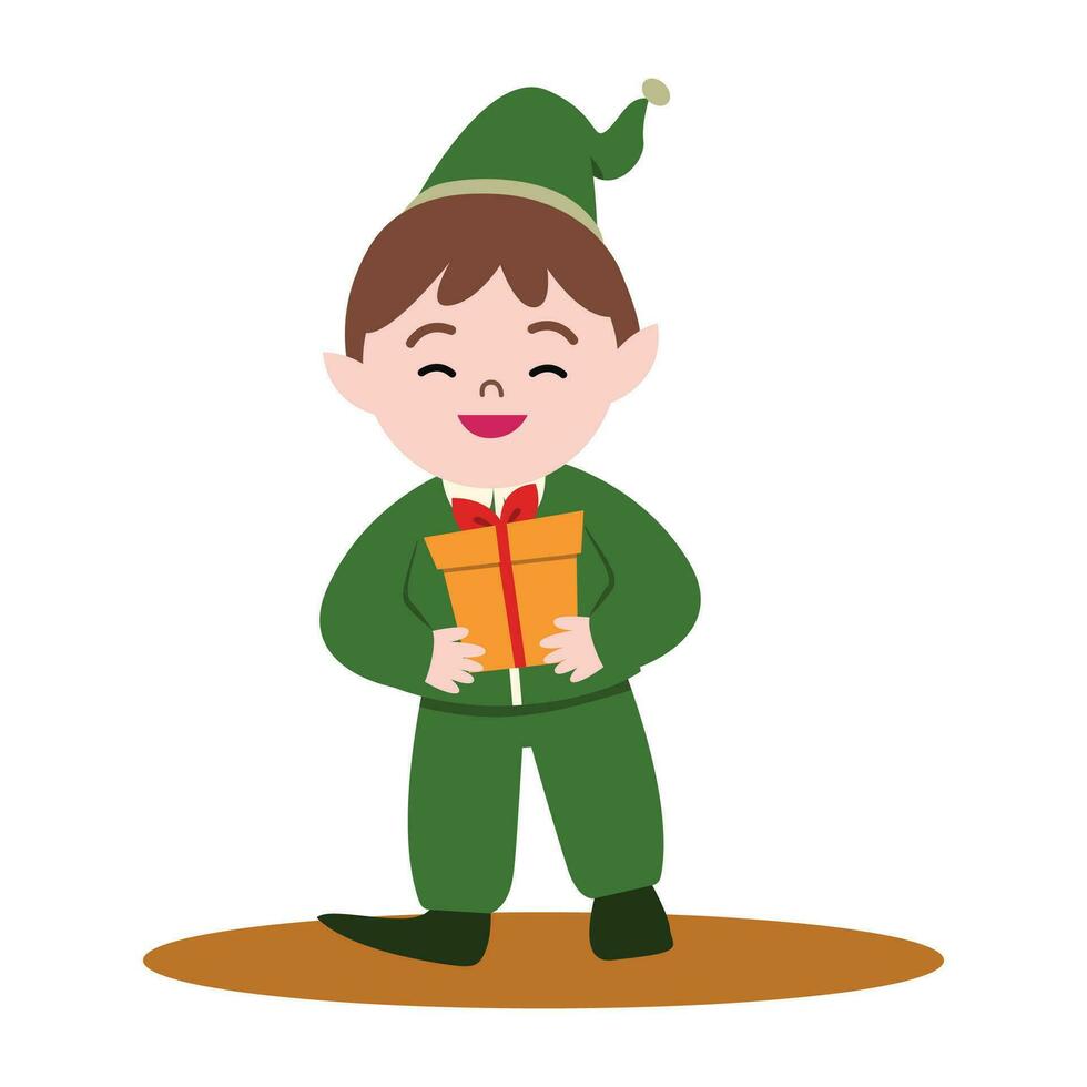 Christmas elves character. Santa Claus helpers for happy new year and merry christmas. vector