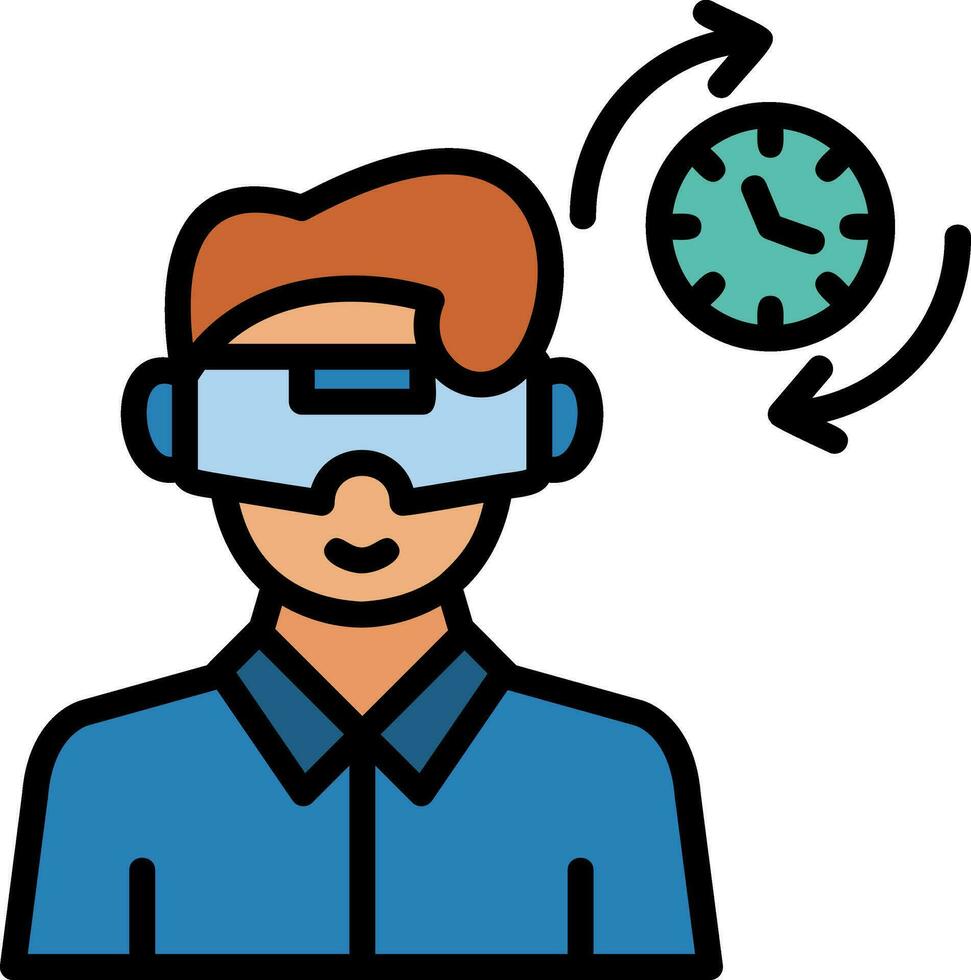 Time Travel Simulation Vector Icon Design