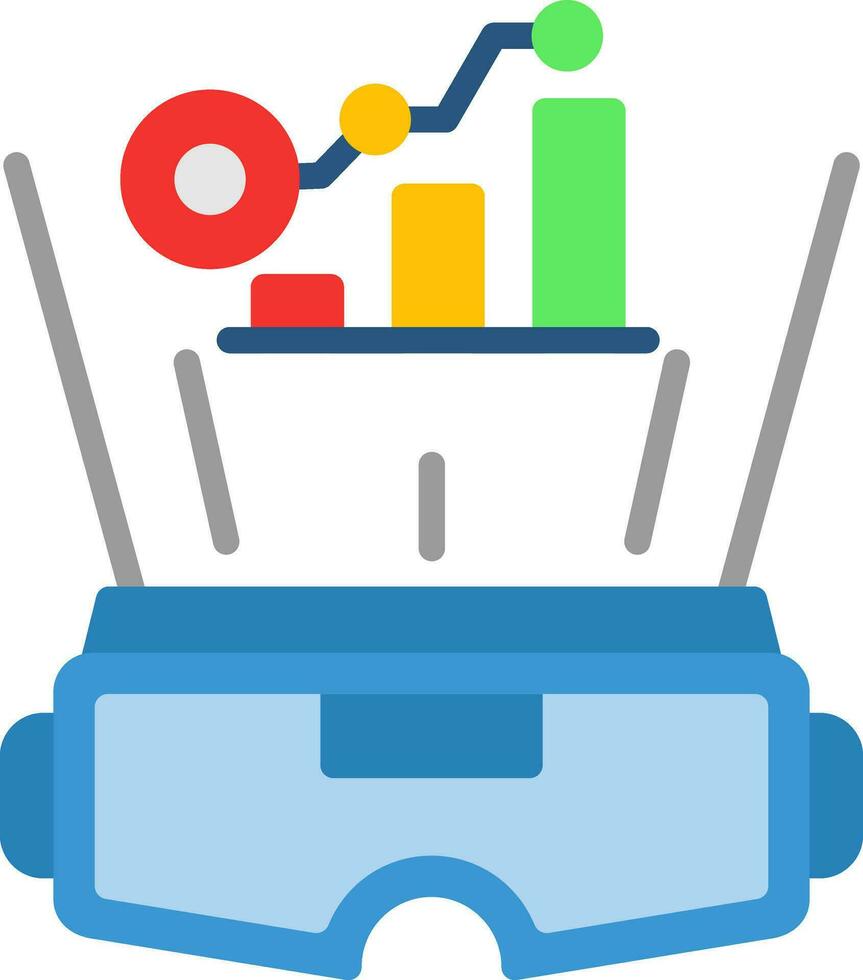 VR Data Visualization Vector Icon Design