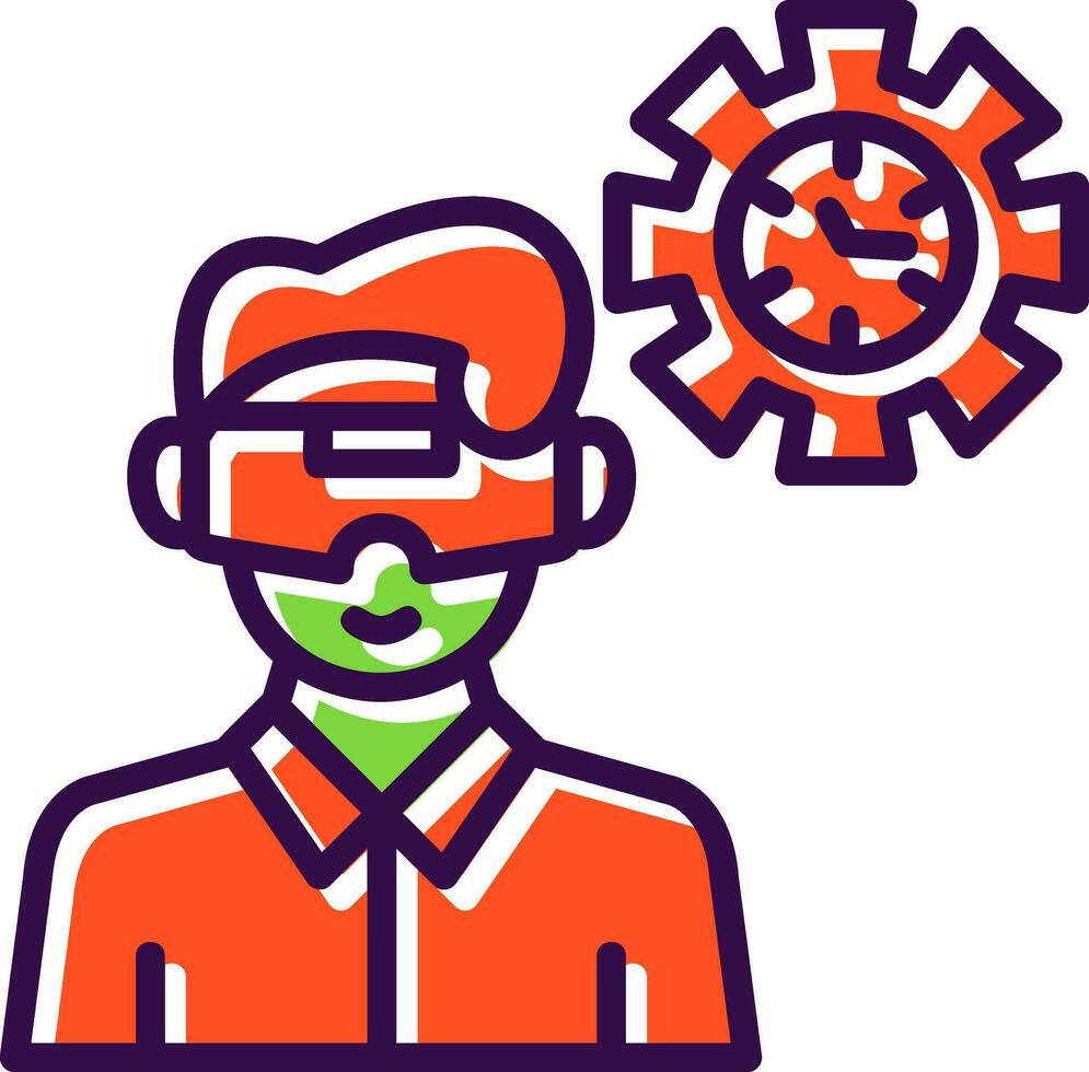 VR Historical Reenactment Vector Icon Design