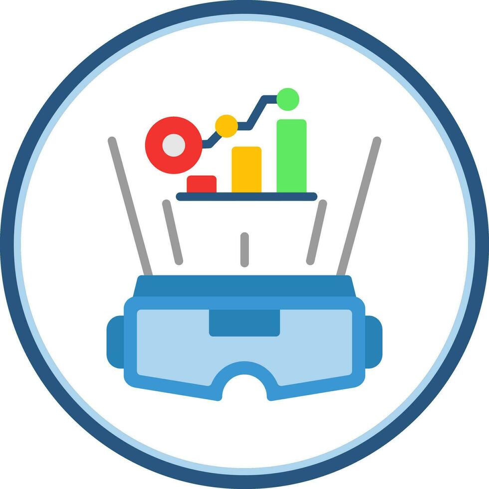 VR Data Visualization Vector Icon Design
