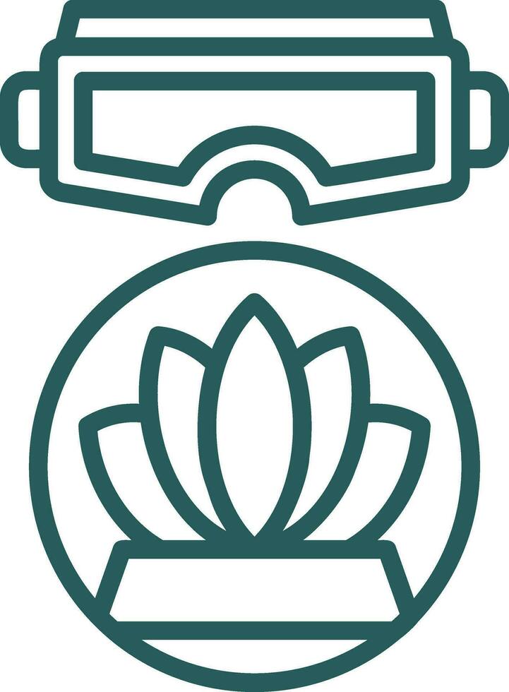 VR Meditation Space Vector Icon Design