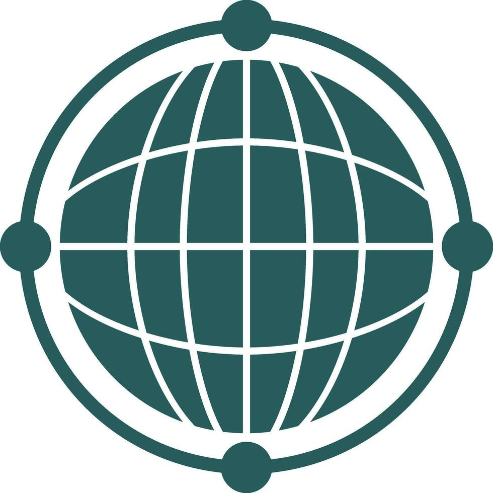 Virtual World Globe Vector Icon Design