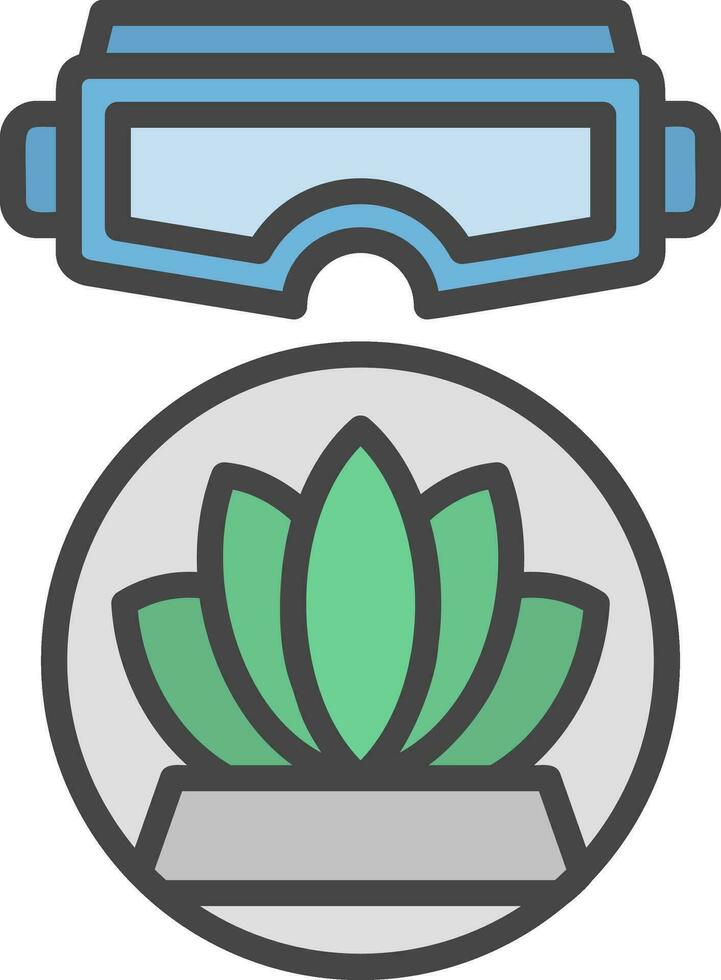VR Meditation Space Vector Icon Design