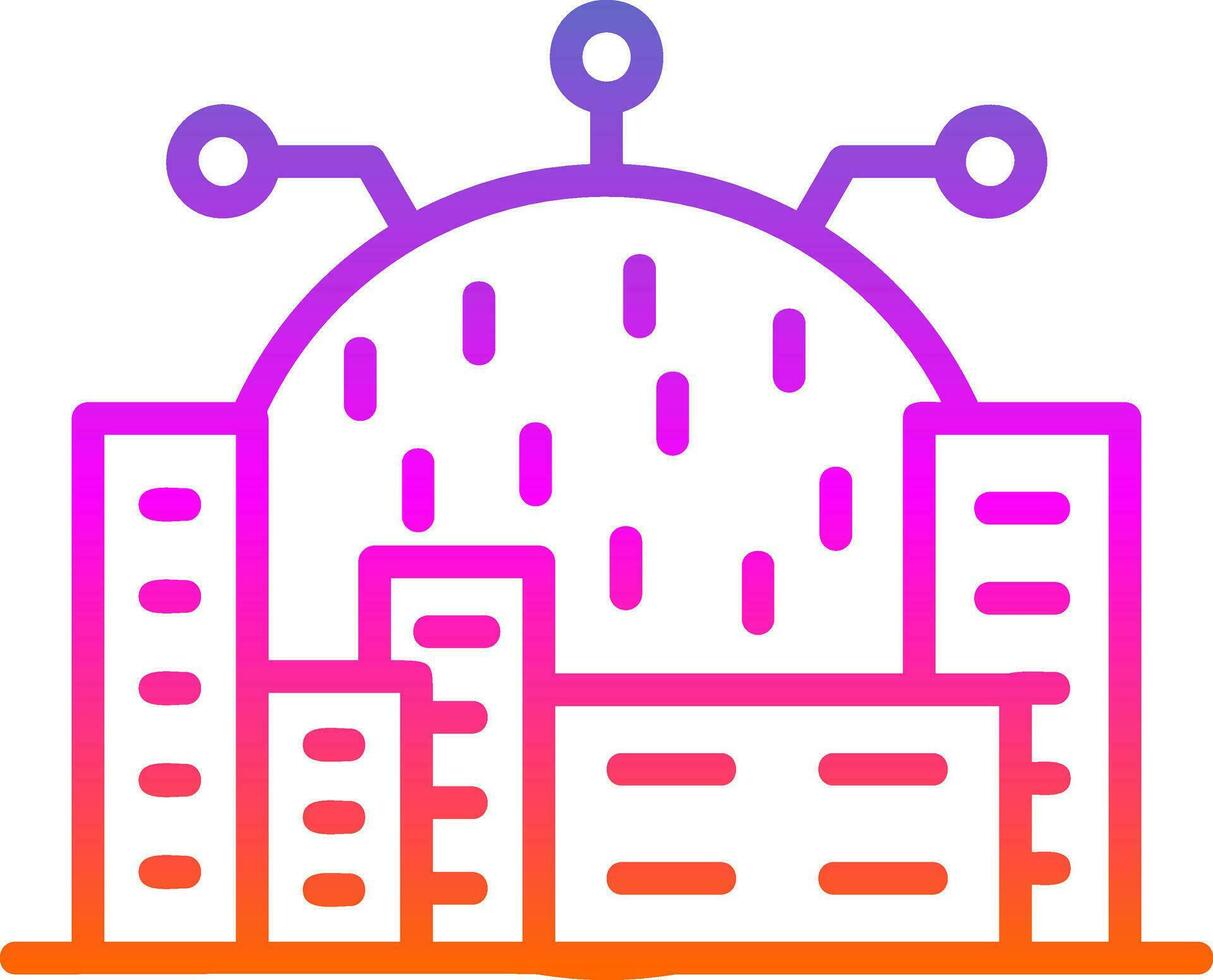 Cyberspace City Vector Icon Design