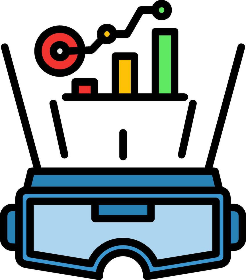 VR Data Visualization Vector Icon Design
