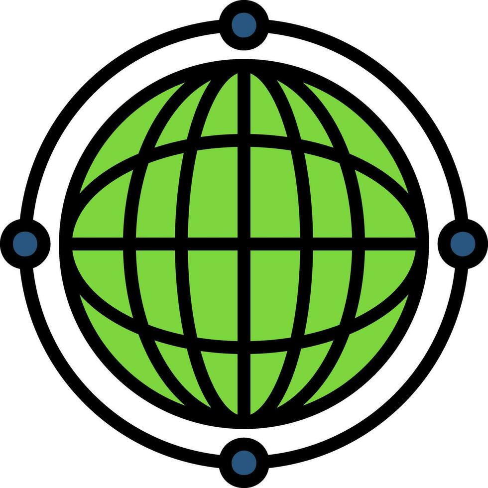 Virtual World Globe Vector Icon Design
