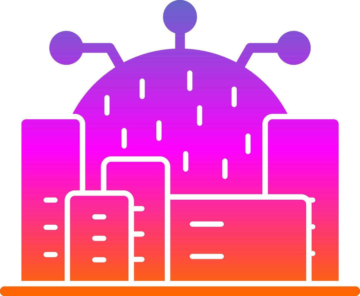 Cyberspace City Vector Icon Design