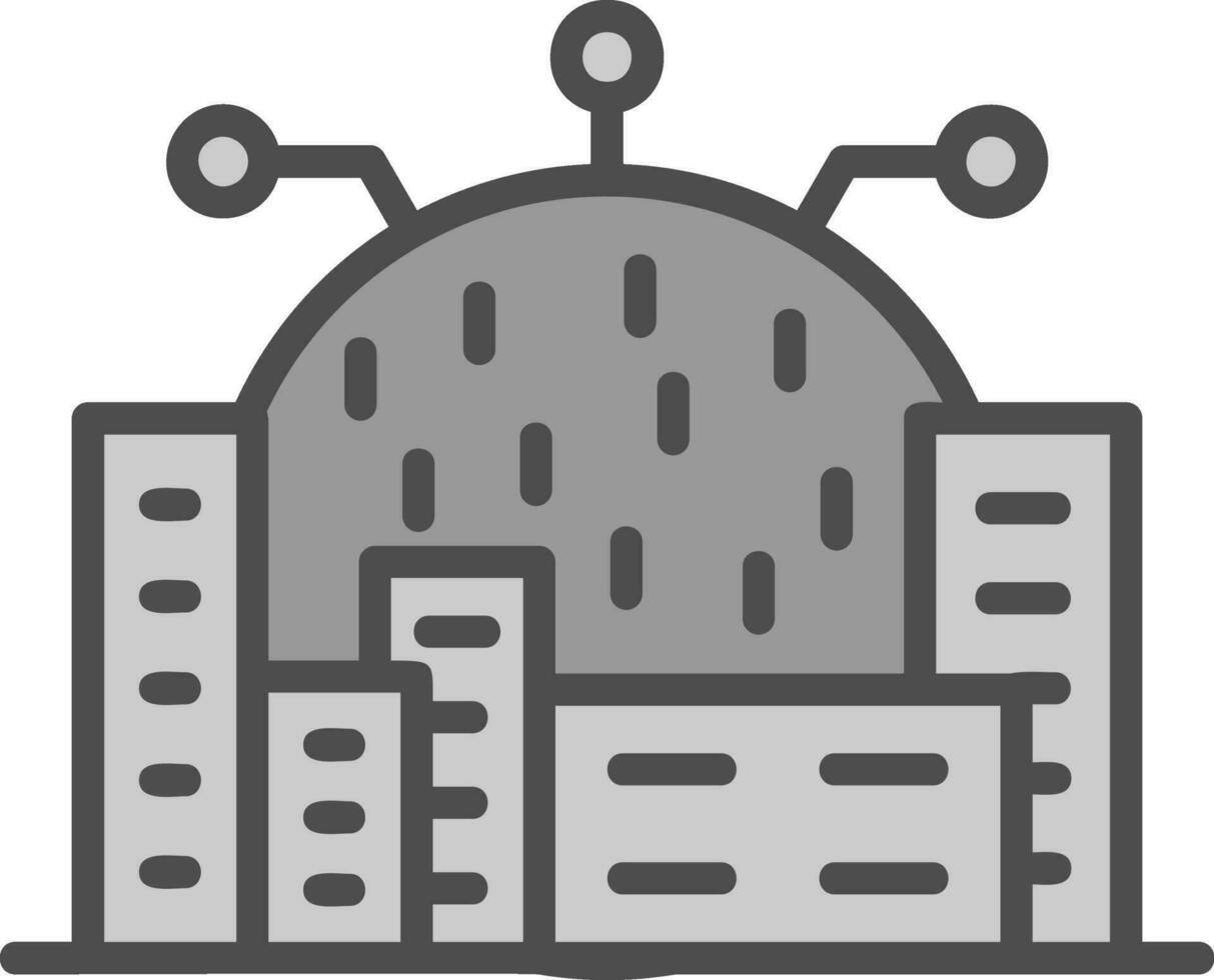Cyberspace City Vector Icon Design