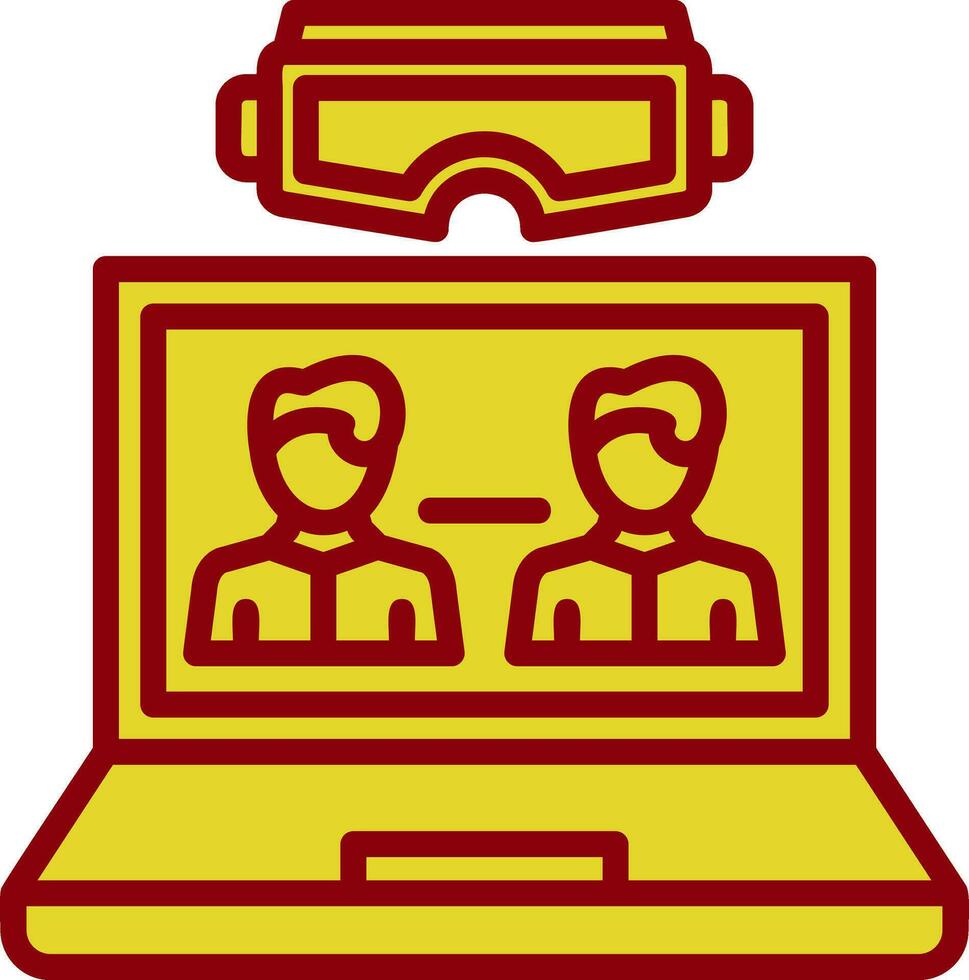 VR Team Collaboration Vector Icon Design