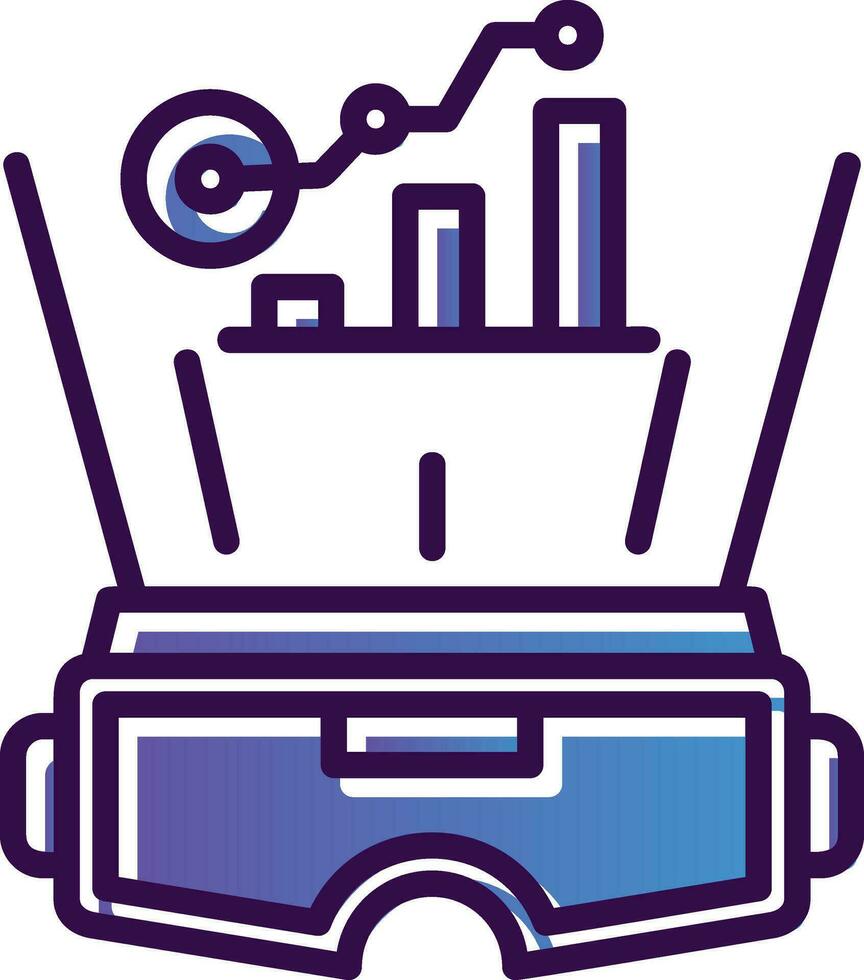 VR Data Visualization Vector Icon Design