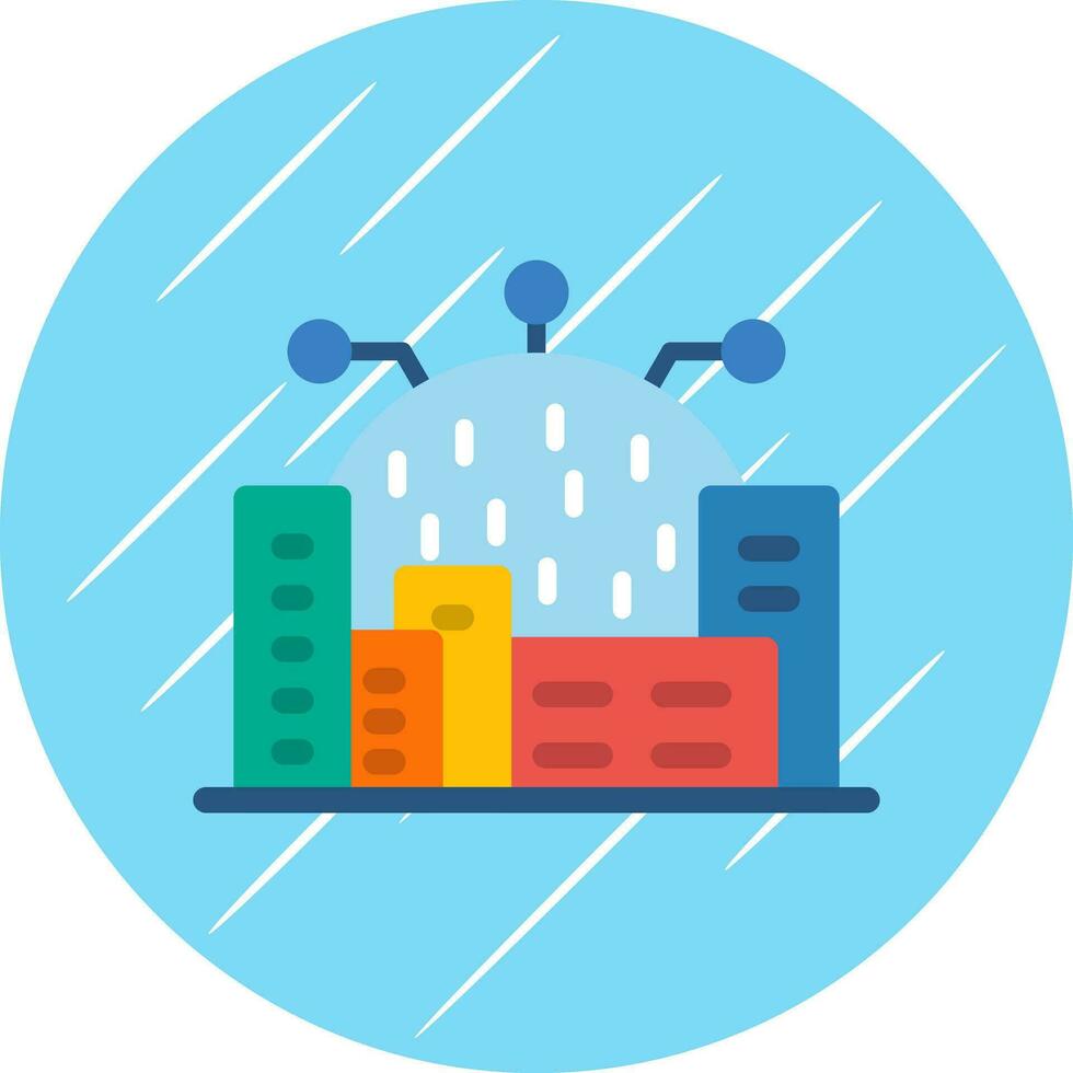 Cyberspace City Vector Icon Design