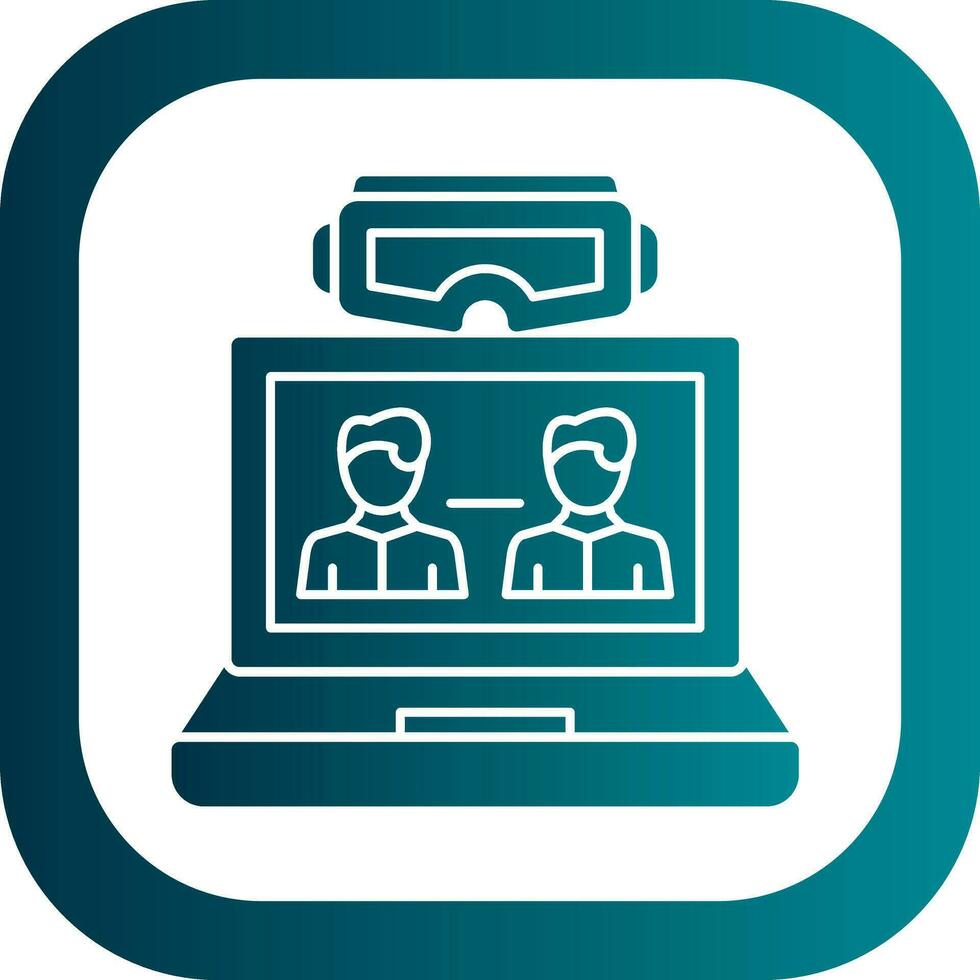 VR Team Collaboration Vector Icon Design