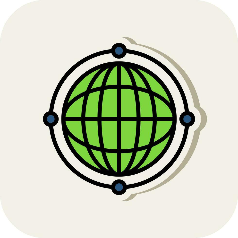 Virtual World Globe Vector Icon Design
