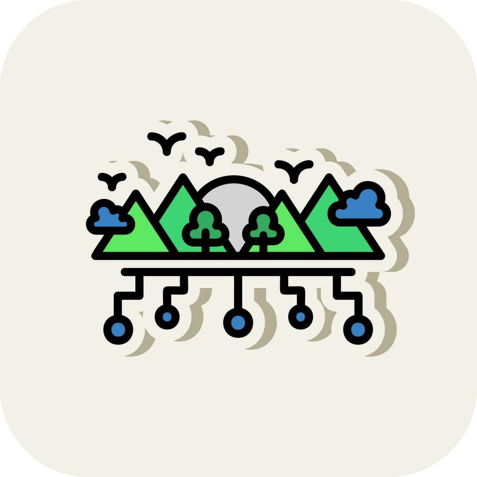 AI-Generated Landscapes Vector Icon Design