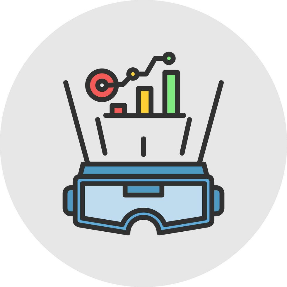 VR Data Visualization Vector Icon Design