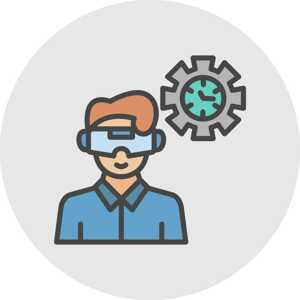 VR Historical Reenactment Vector Icon Design