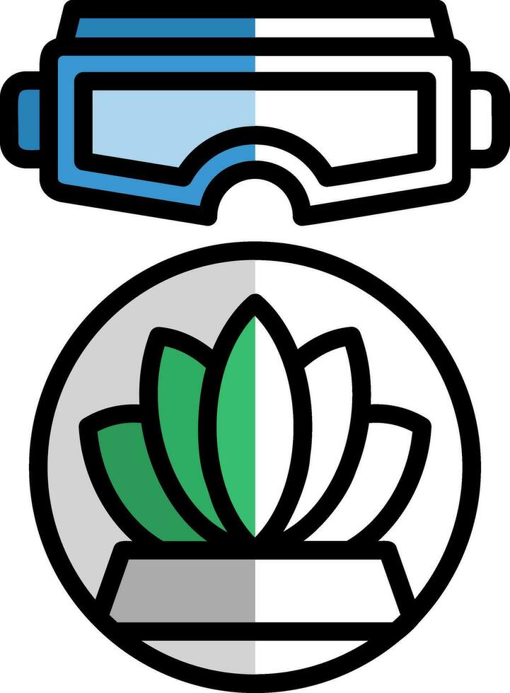 VR Meditation Space Vector Icon Design