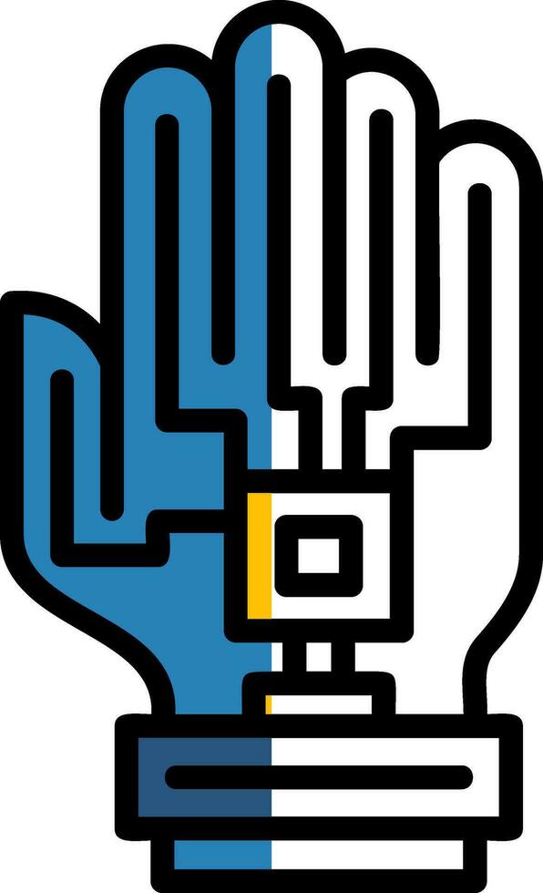 Haptic Feedback Glove Vector Icon Design