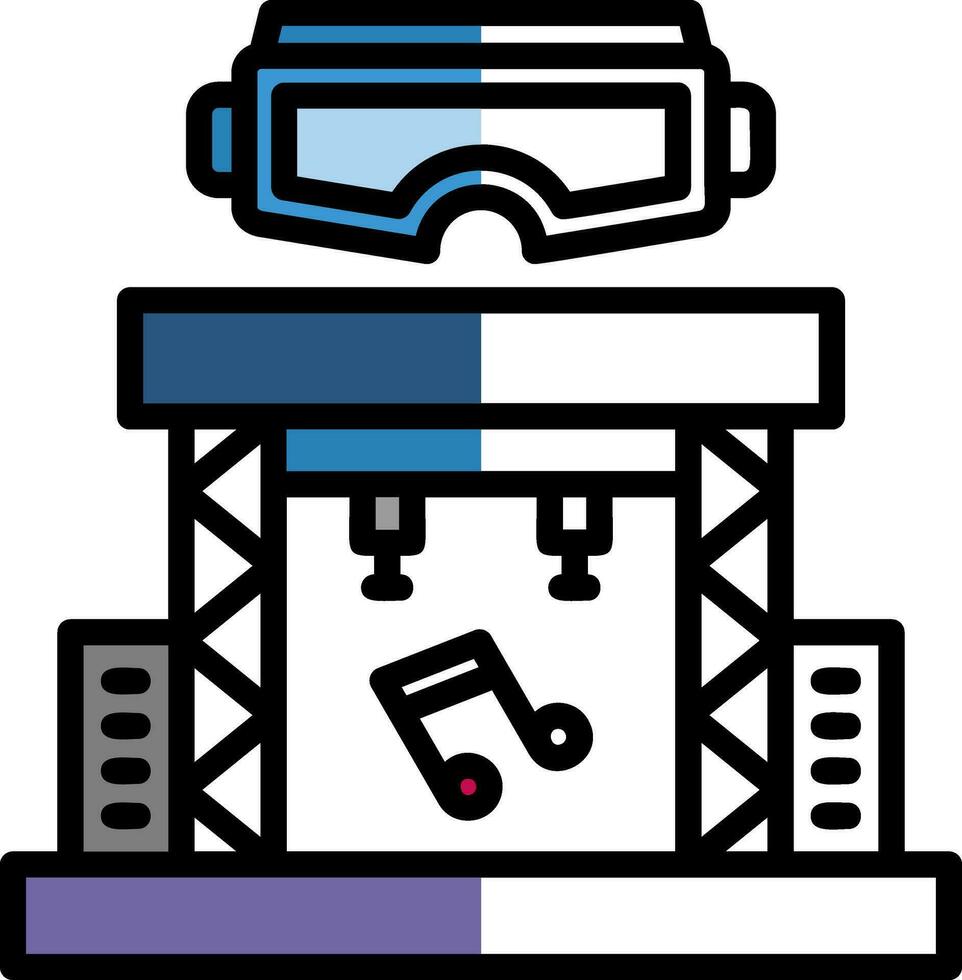 Virtual Reality Concert Vector Icon Design