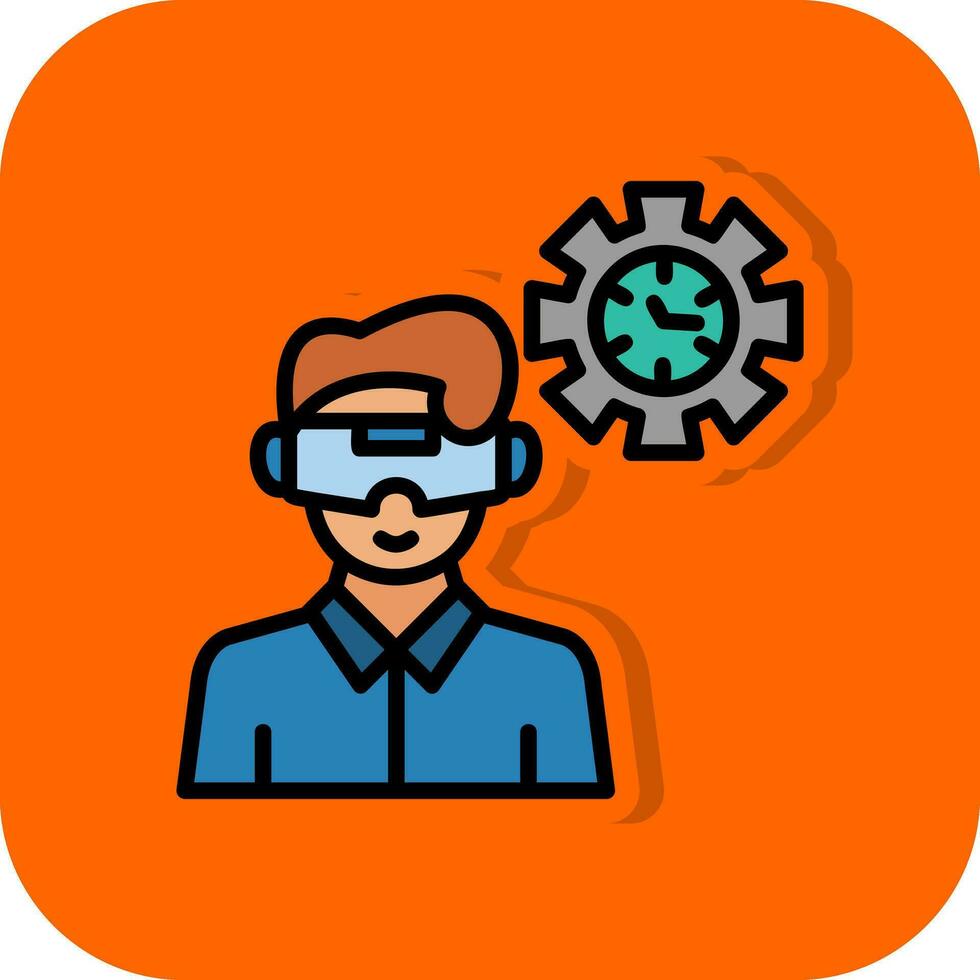 VR Historical Reenactment Vector Icon Design