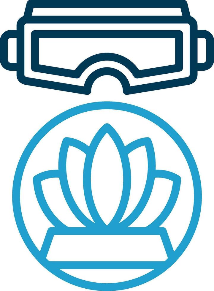 VR Meditation Space Vector Icon Design