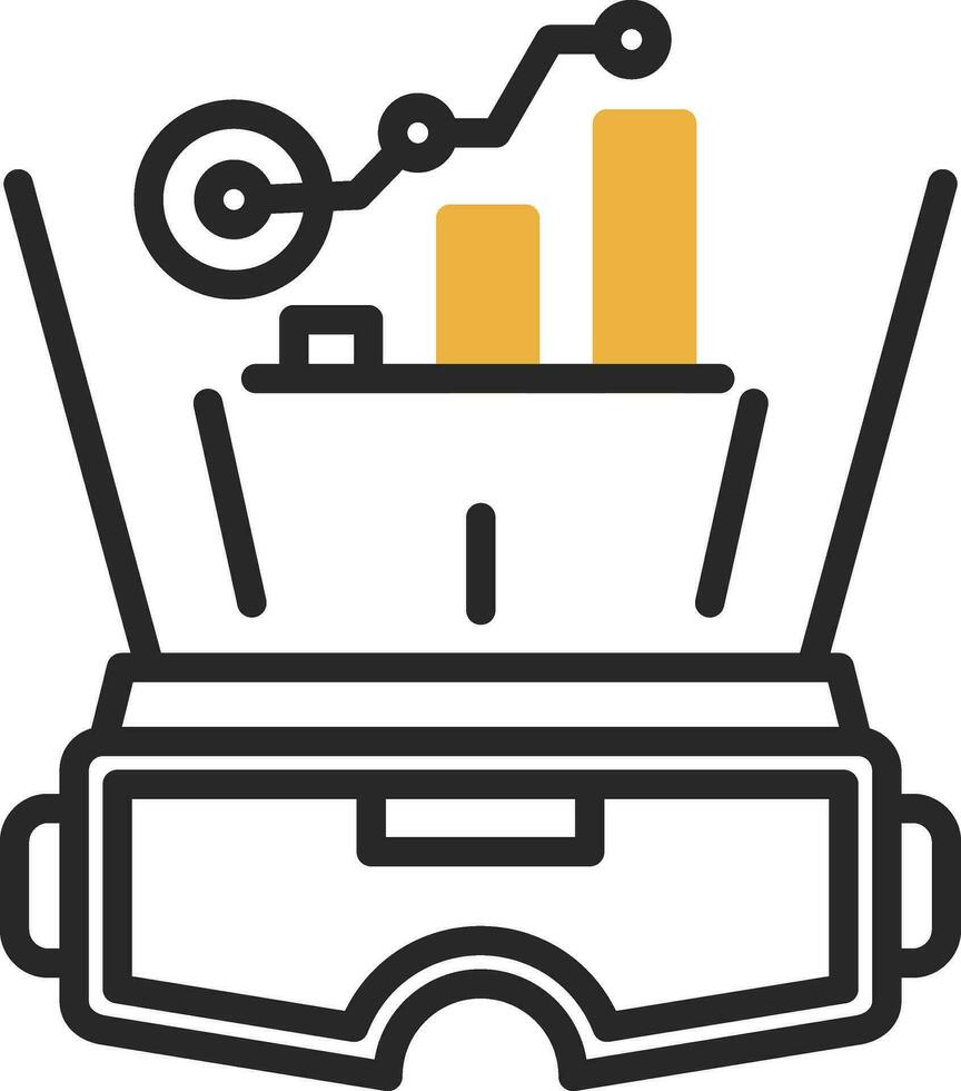 VR Data Visualization Vector Icon Design